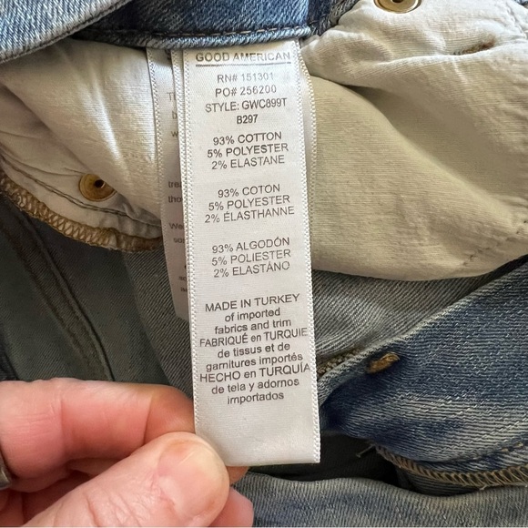 Good American Good Waist Crop Skinny Jeans Light Wash size 12 - Picture 5 of 8